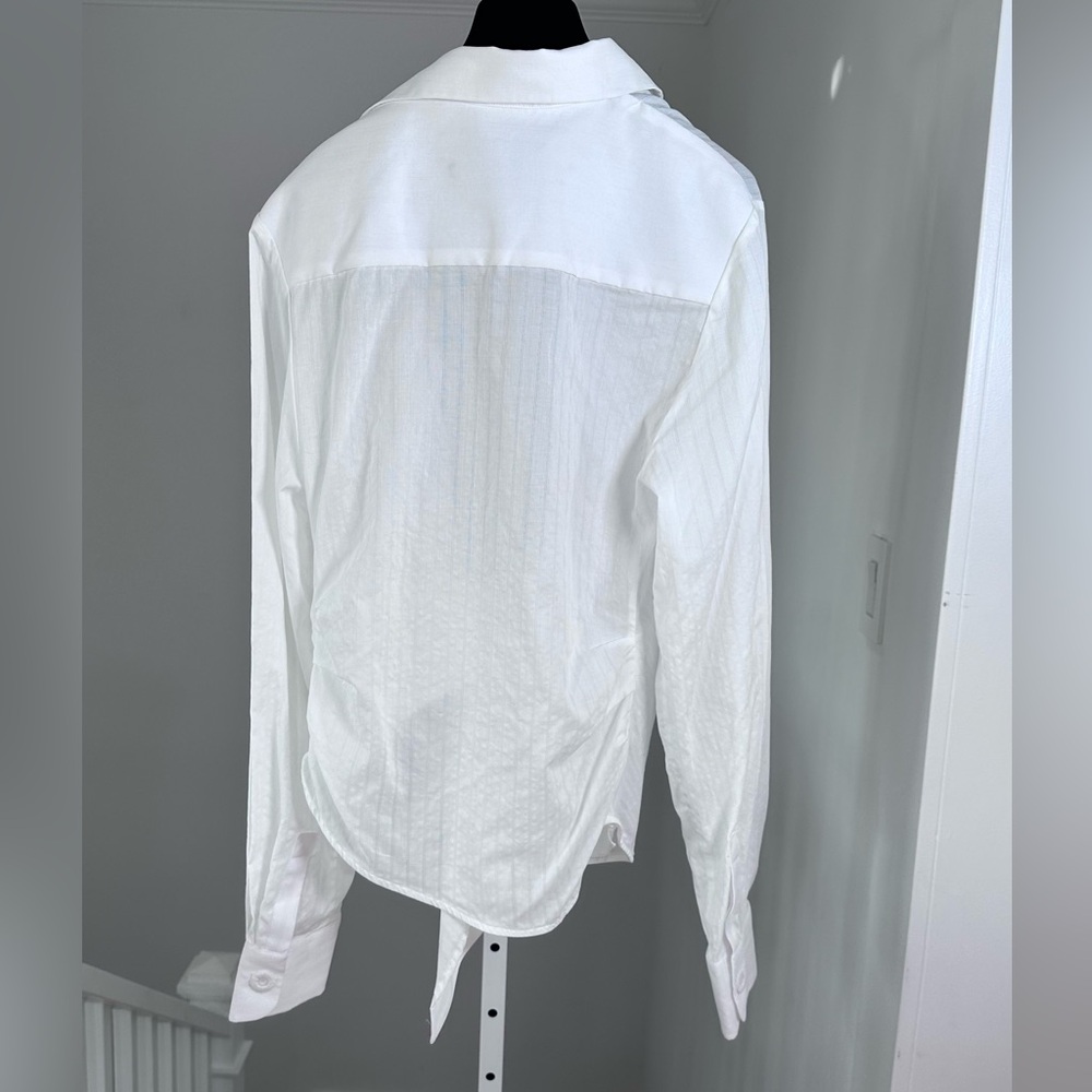 Jacquemus White La Bomba Drape Front Blouse FR40 US 8, $860 Retail NEW - Picture 8 of 11